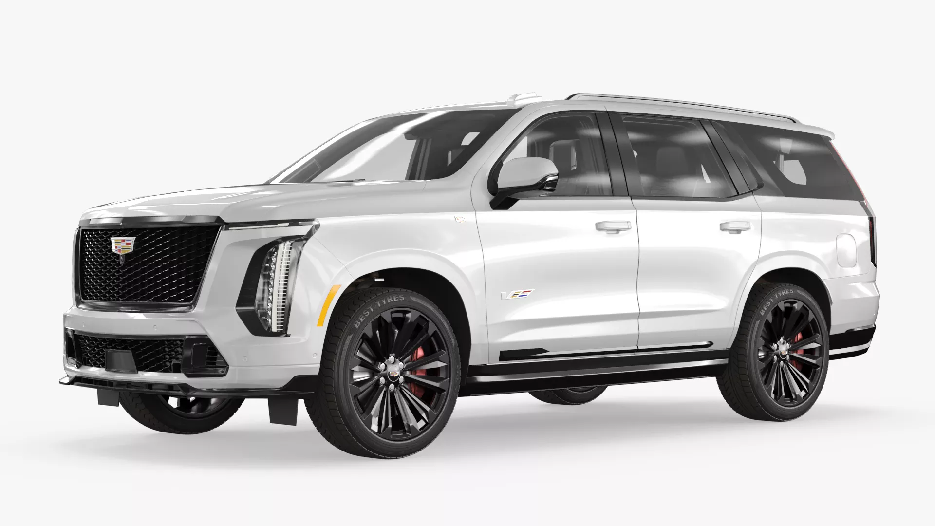 2026 Cadillac Escalade-V SUV Premium White Rigged for Cinema 4D 3D model