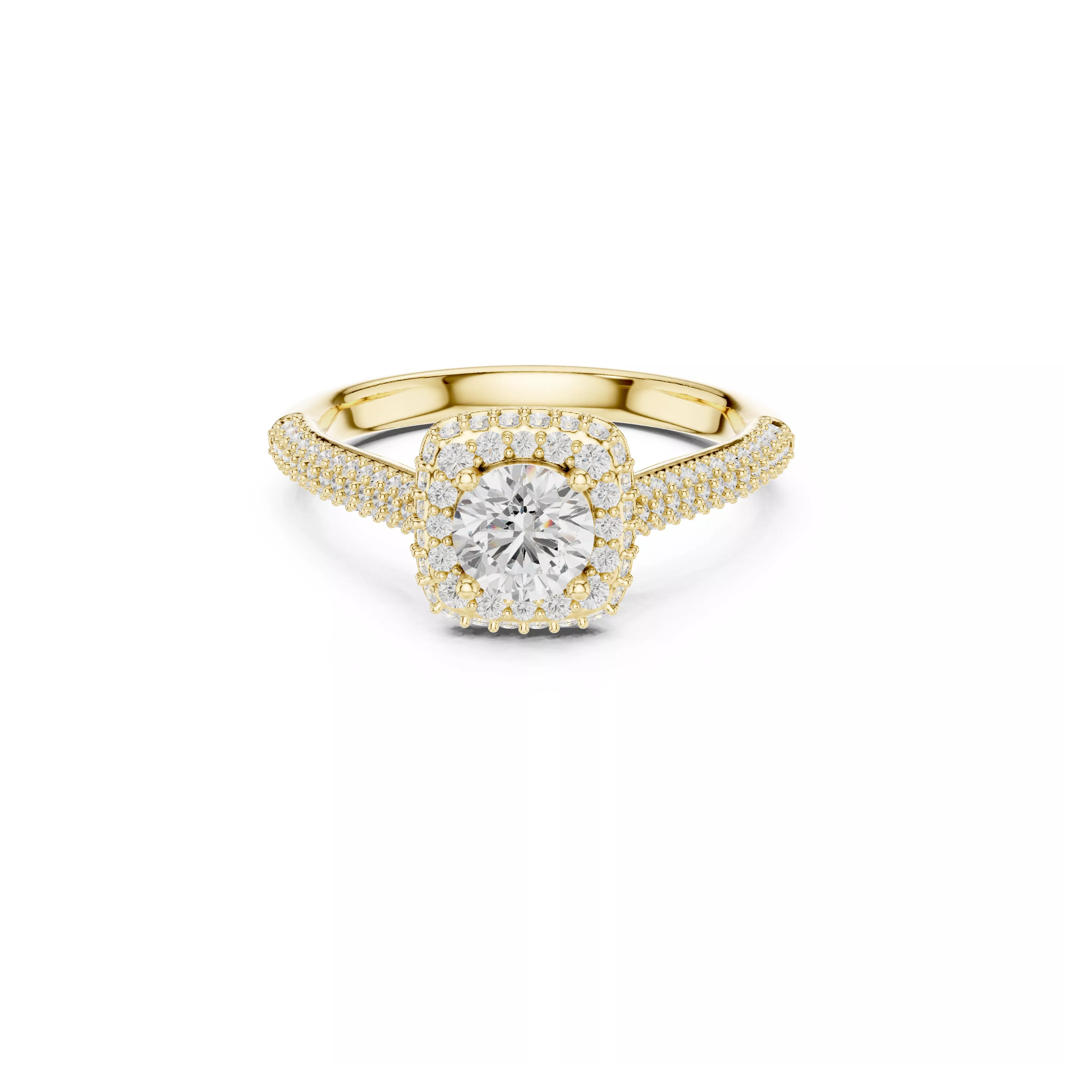 Buy Diamond Ring CAD Engagement Wedding Jewelry STL 3DM R2863 3D print model