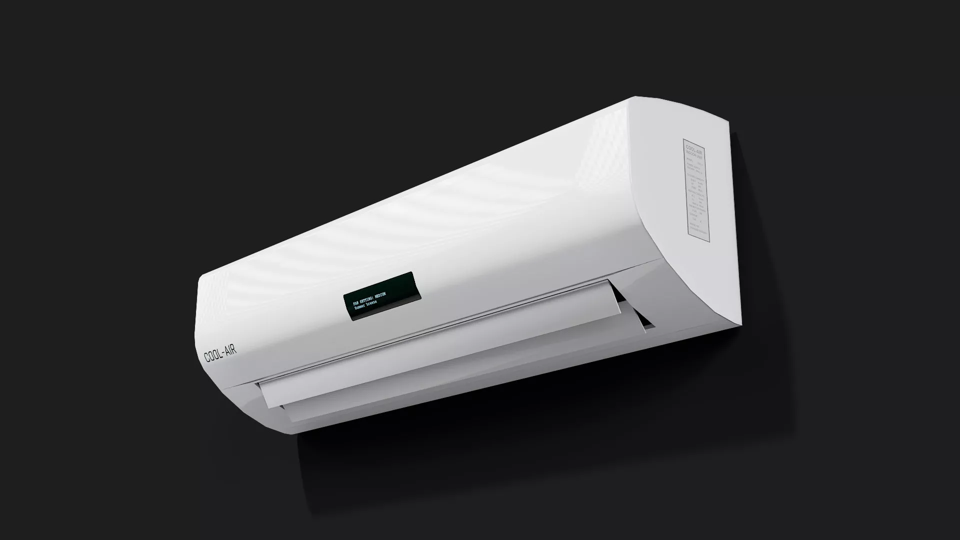 Wall mounted indoor air conditioning unit 3d model Low-poly 3D model