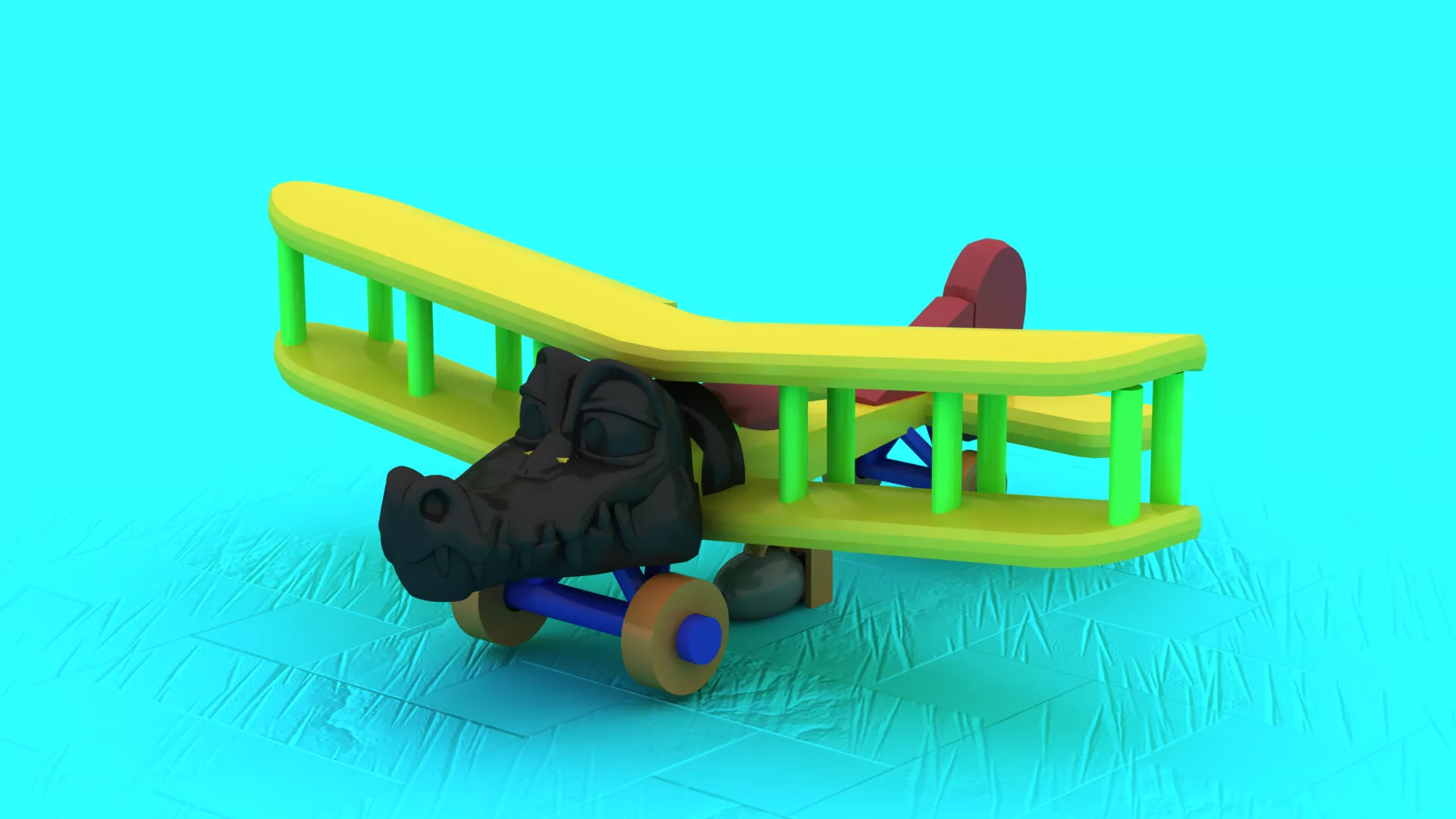 Crocodile Airplane Brain Rot 3D print model