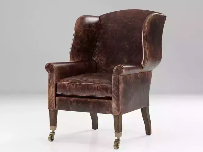 Asher Leather Chair 3D model