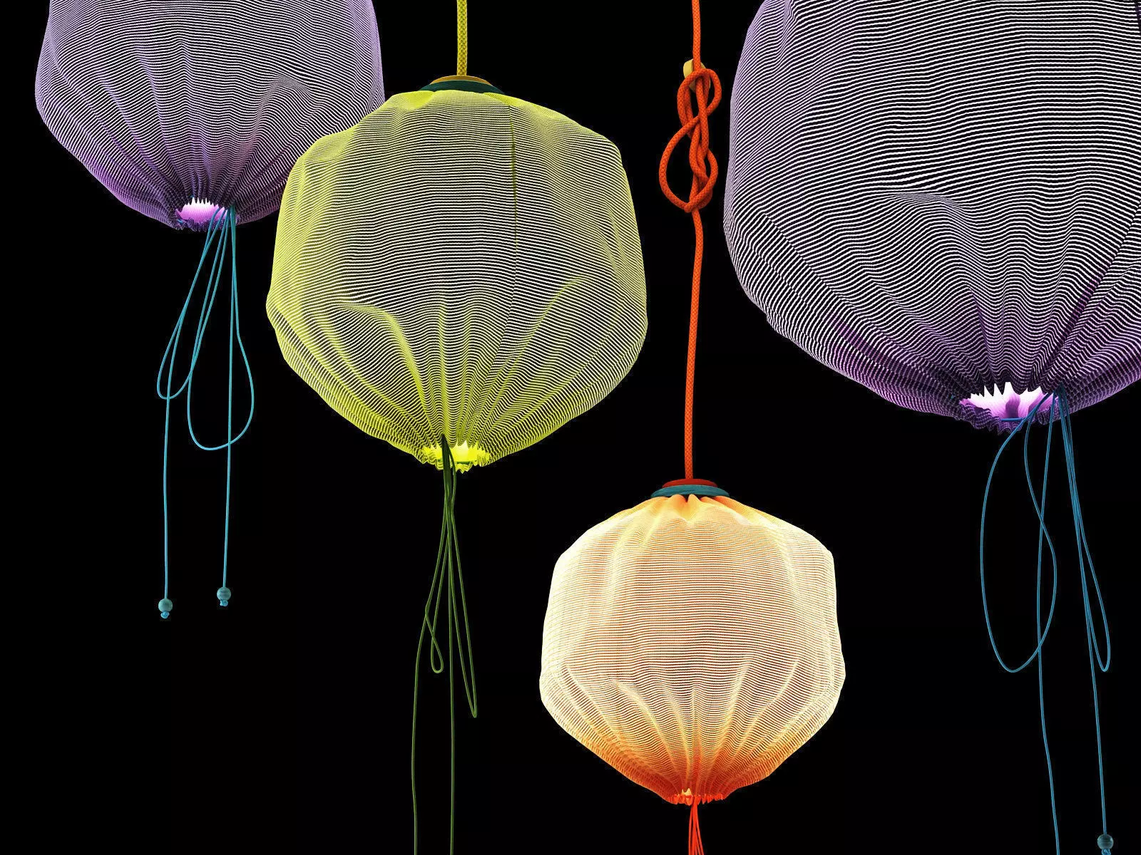 Drawstring Lamp 3D model_0