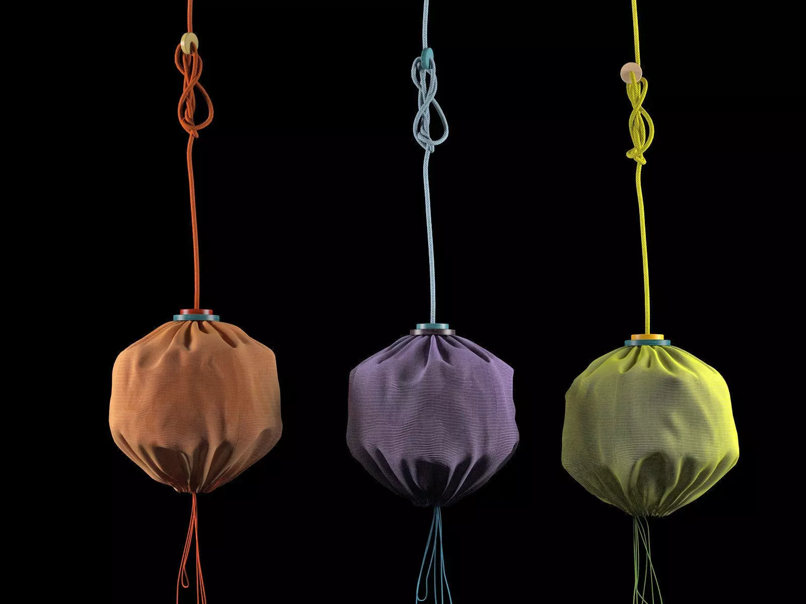 Drawstring Lamp 3D model_5