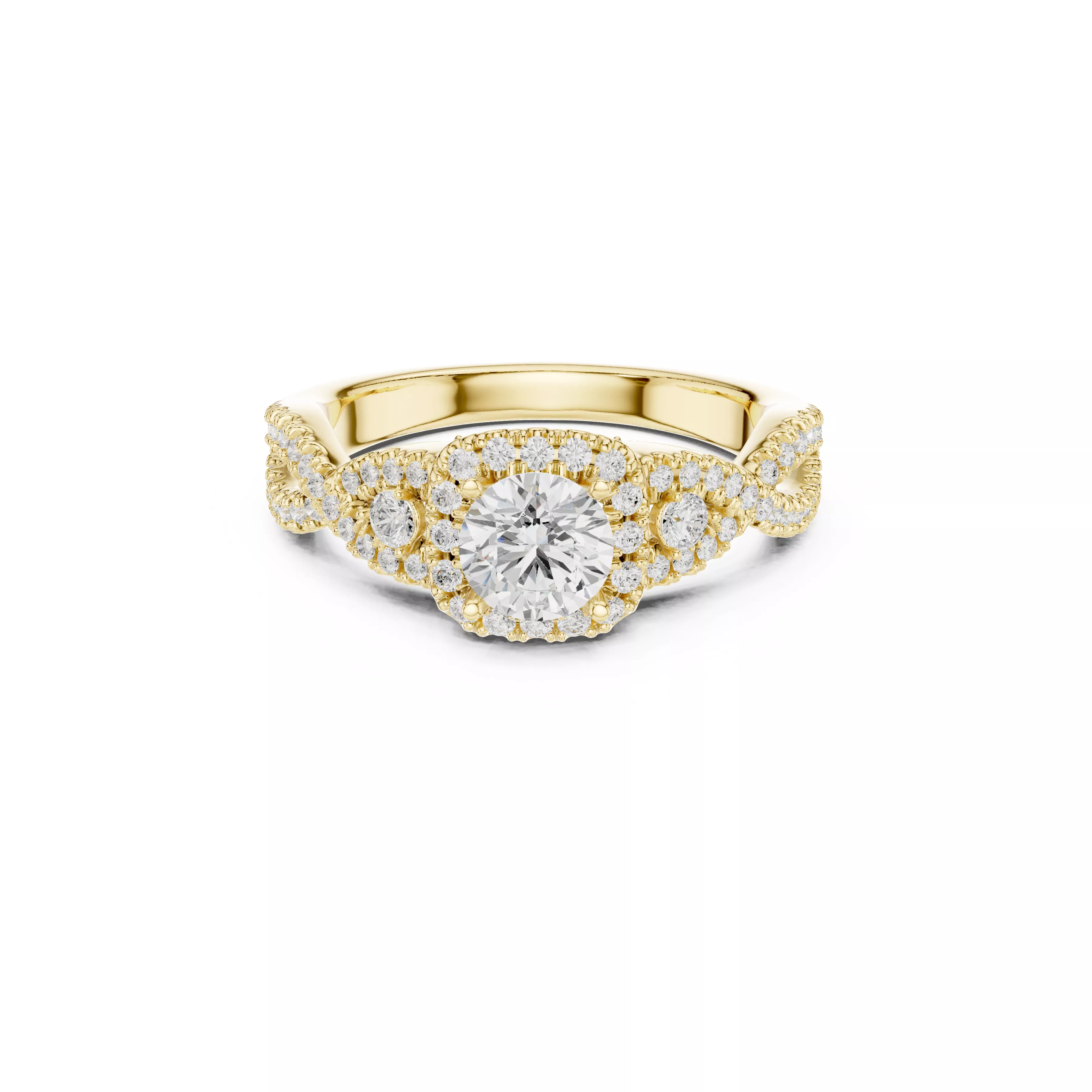 Buy Diamond Ring CAD Engagement Wedding Jewelry STL 3DM R3245 3D print model