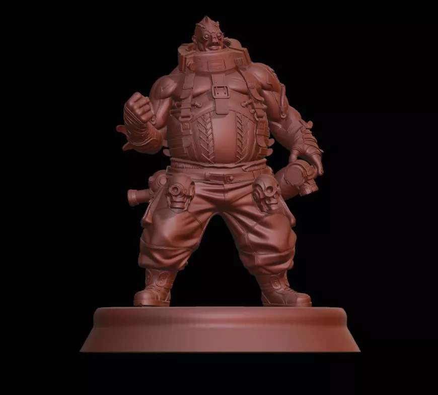 Cyberpunk Heavy Brawler Enforcer 3D print model