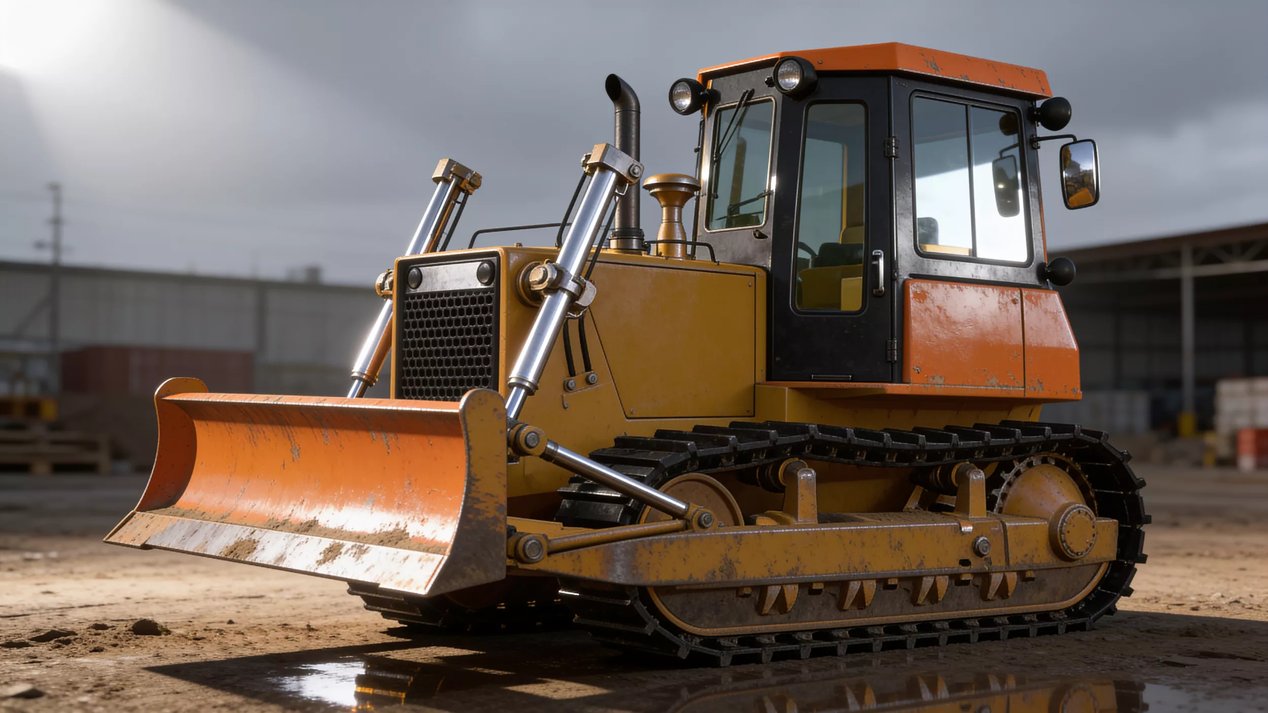 Bulldozer - Industrial Crawler Dozer 3D Model Low-poly 3D model