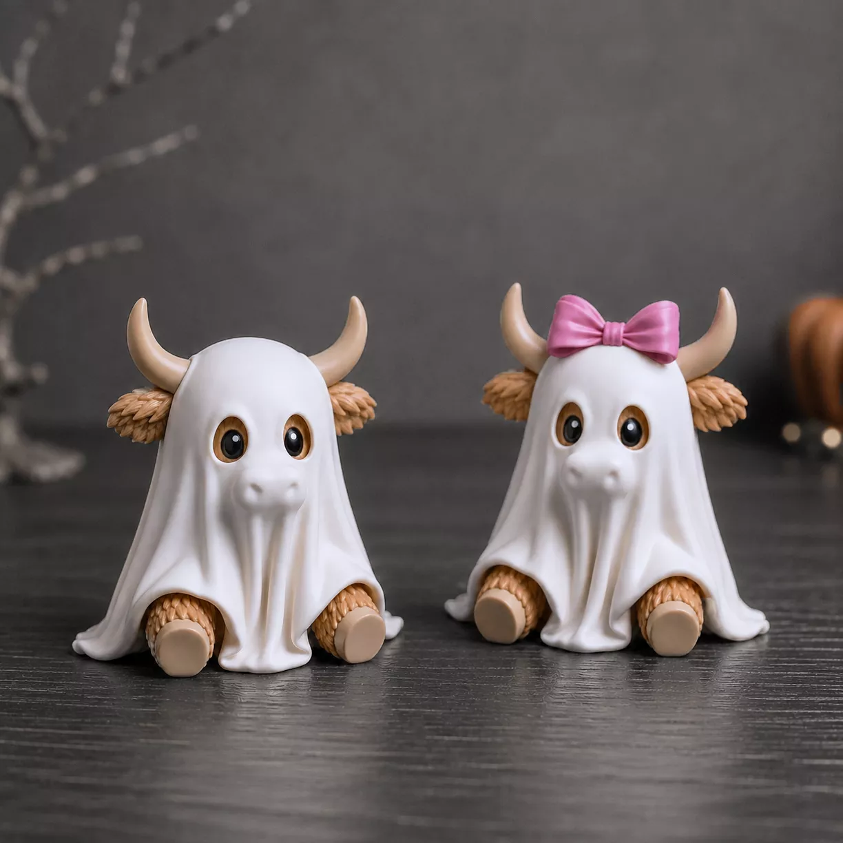 Ghost Highland Cow Figure Set 3D print model