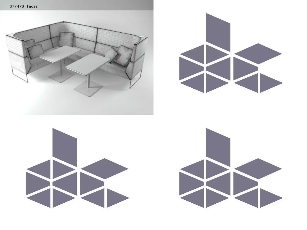 Mason High Back Set 3 3D model_8