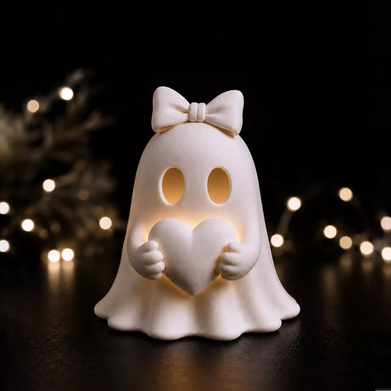 Bow Ghost Candle Holder 3D print model