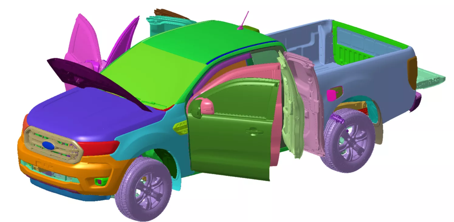 Pick-up Ranger XLT extended cab 2020 Vehicle 3d scan model 3D model