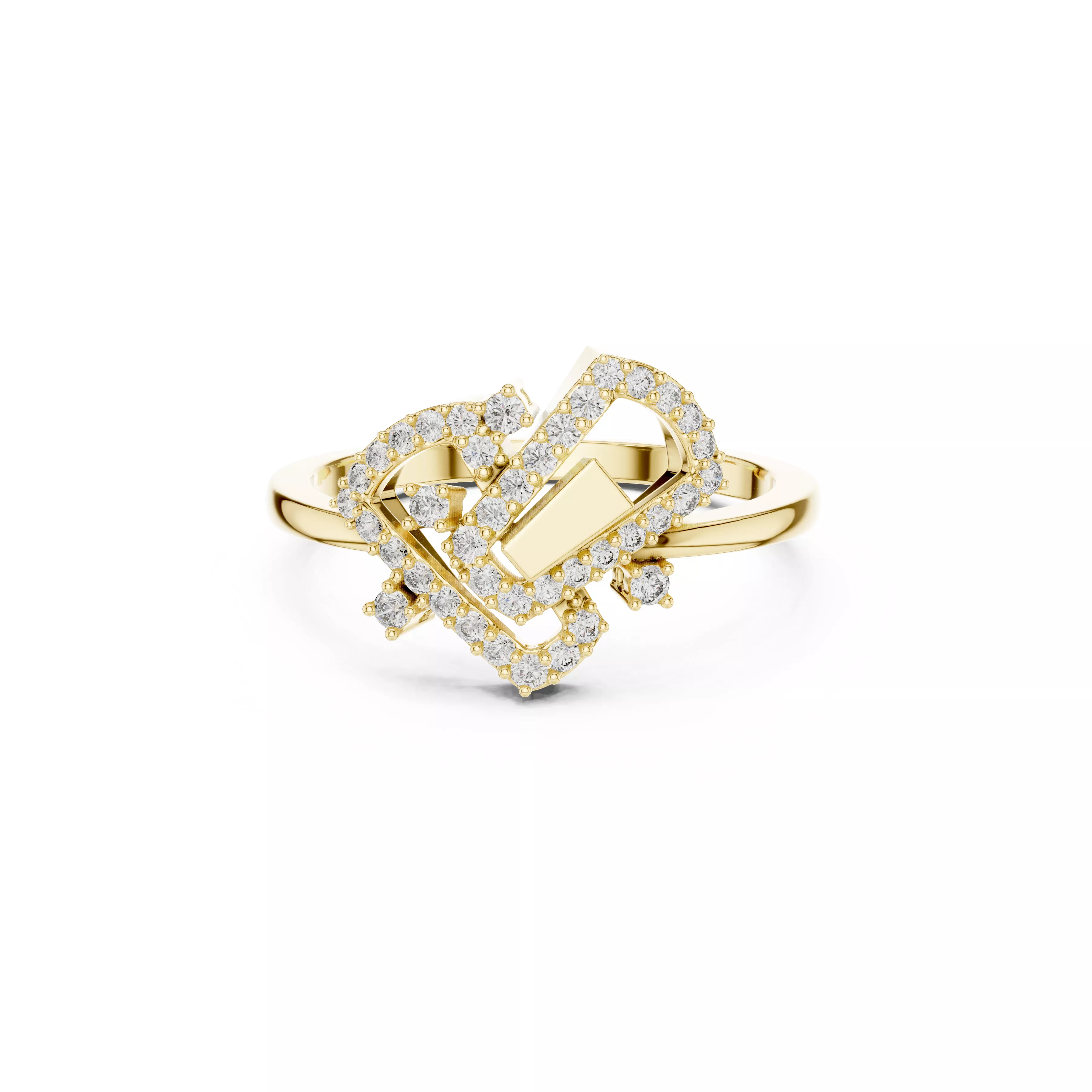 Delicate Custom Jewelry Diamond Ring Gold Band STL 3DM 01 63 3D print model