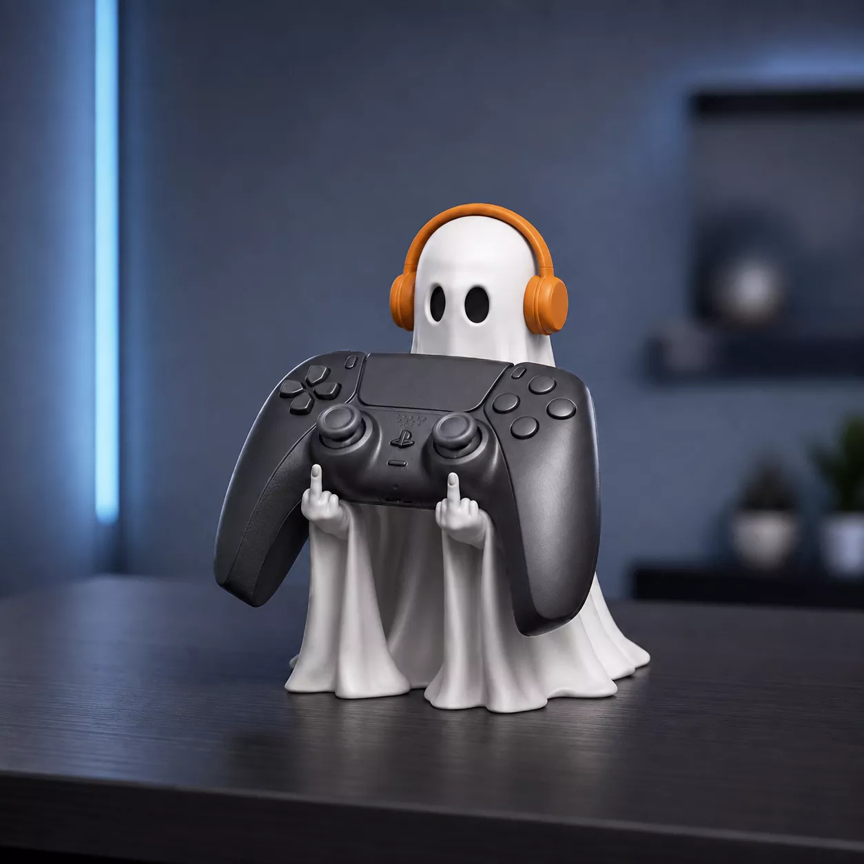 Ghost Controller Holder - Middle Finger Gamer Stand 3D print model