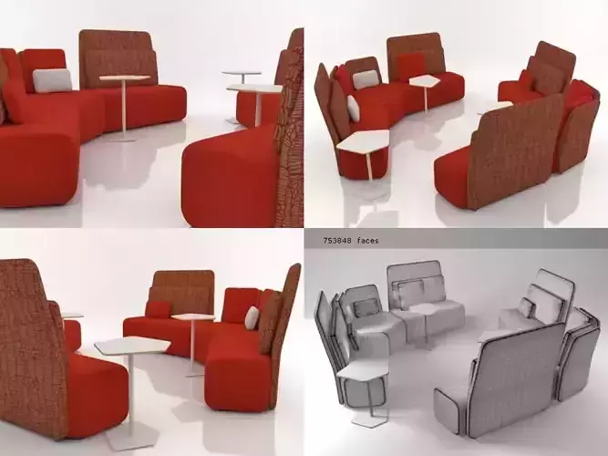 Pebble Set 2 office furniture design - renderings