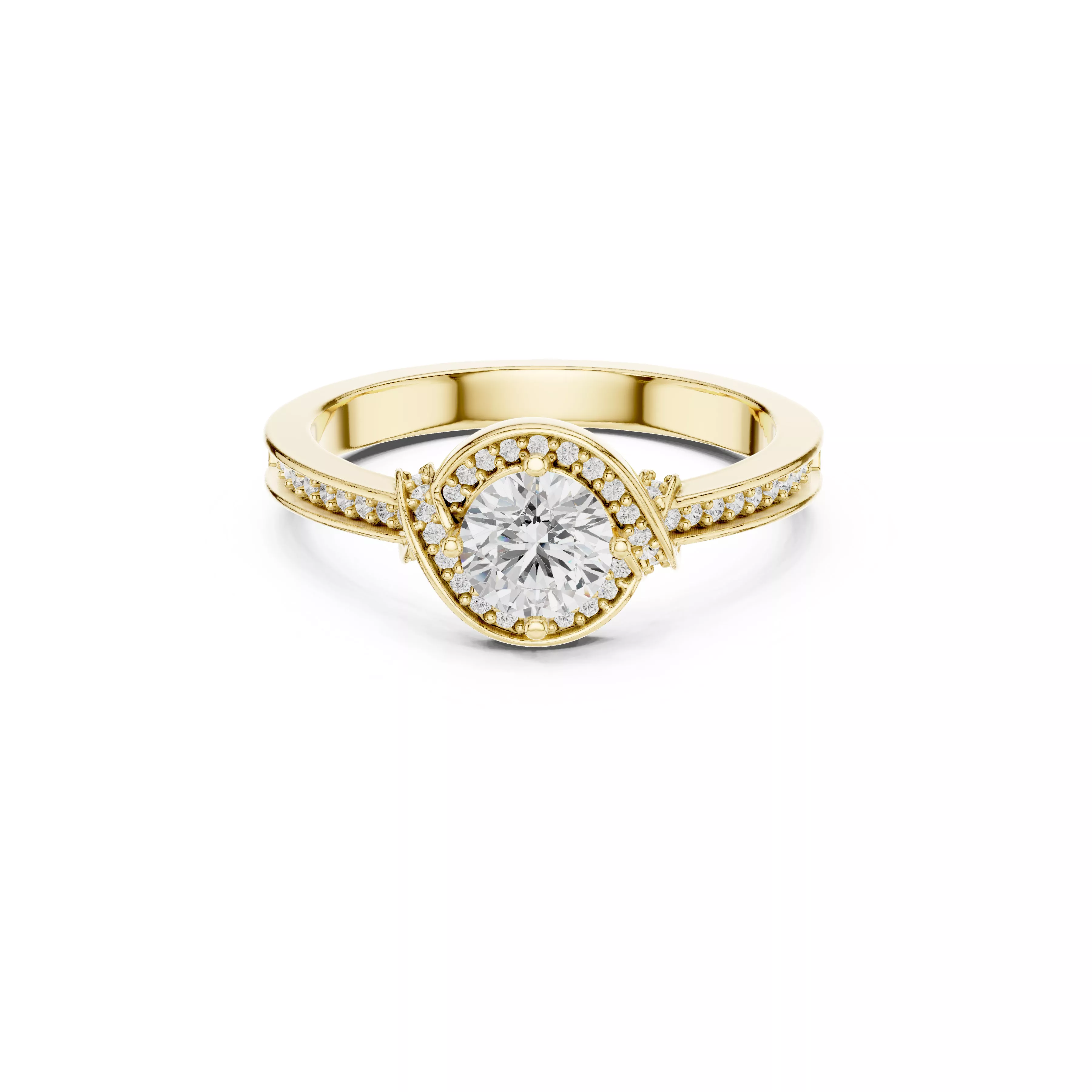 Buy Diamond Ring CAD Design STL 3DM Gold Ring Band R1071 3D print model