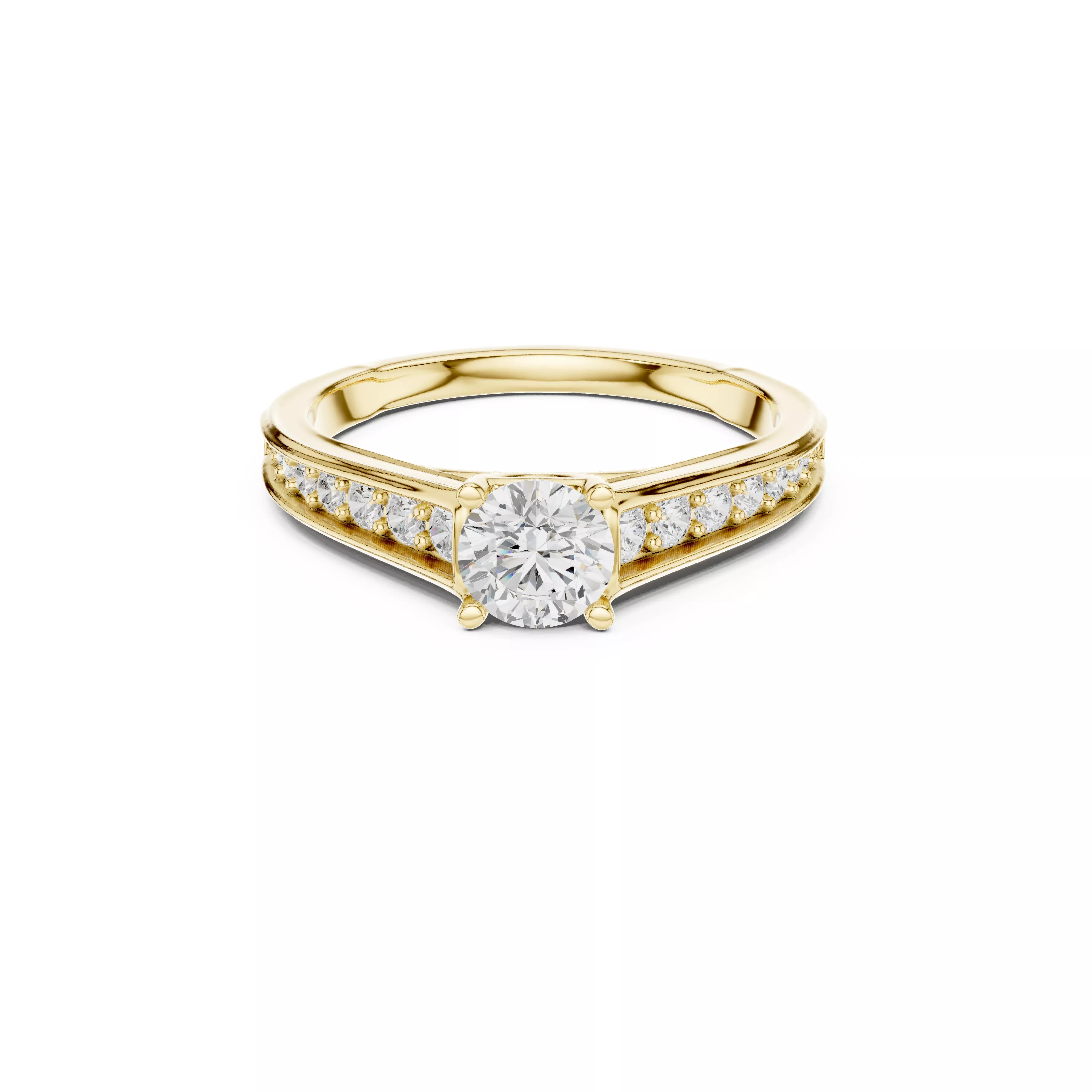 Buy Diamond Ring CAD Design STL 3DM Gold Ring Band R1079 3D print model