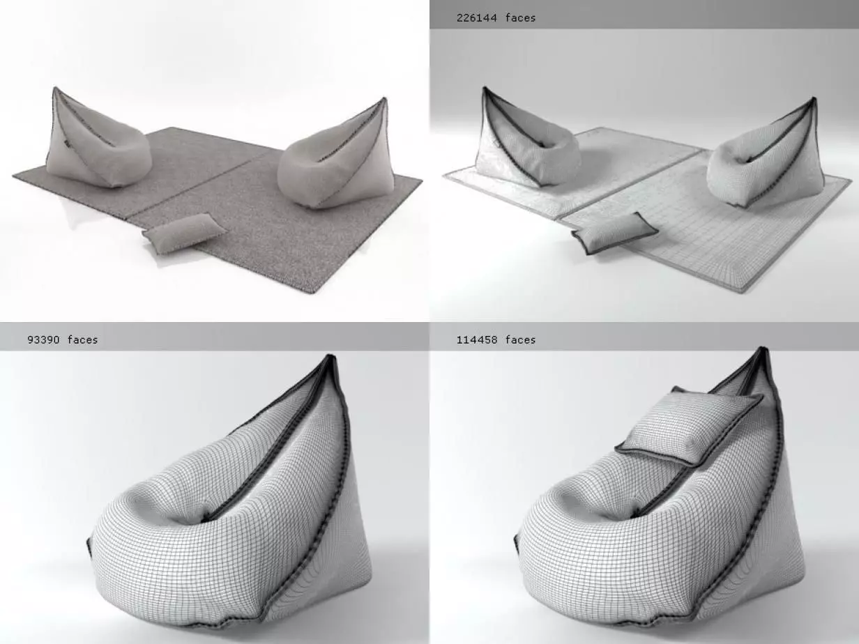 Sail Bean Bag 3D model_7