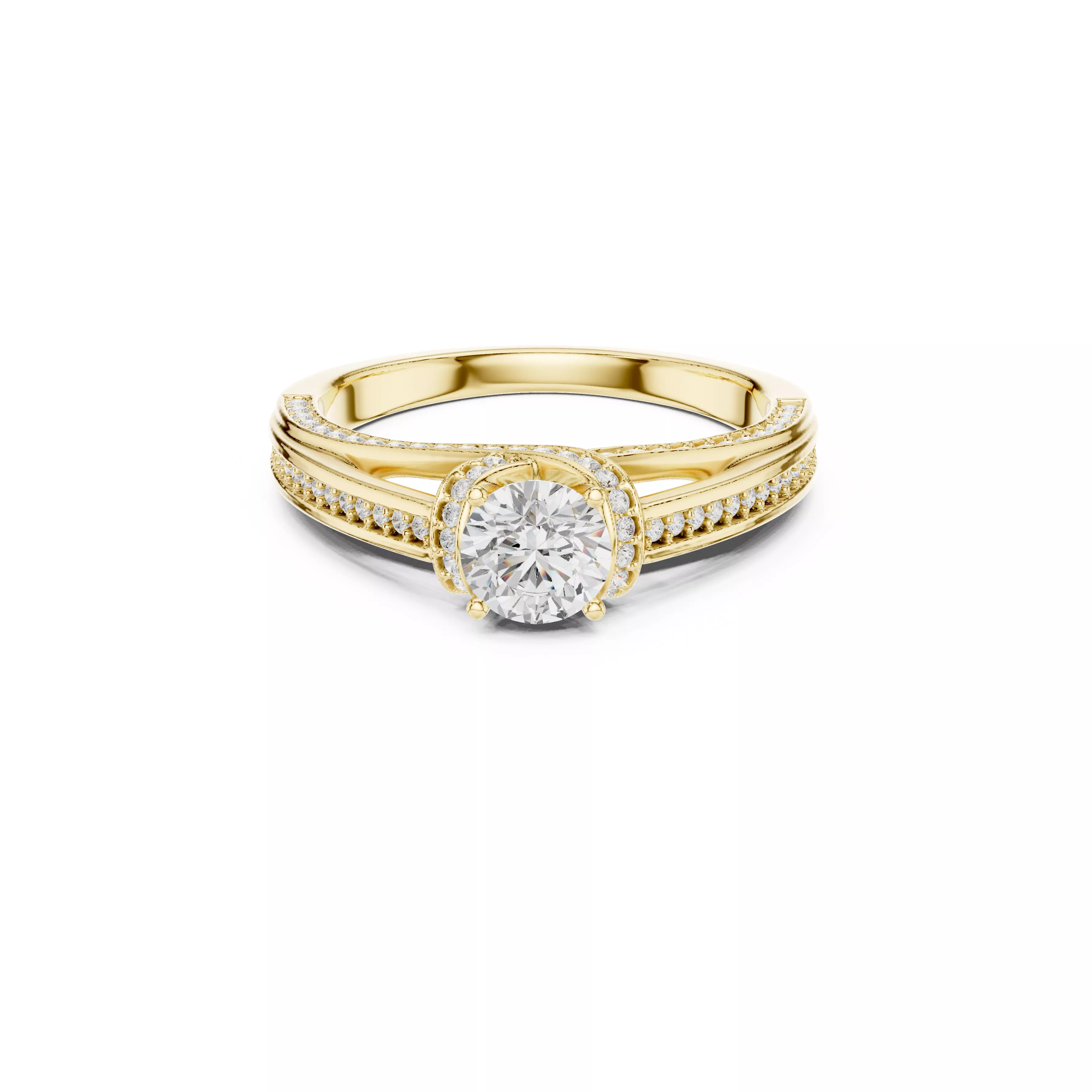 Buy Diamond Ring CAD Design STL 3DM Gold Ring Band R1115 3D print model