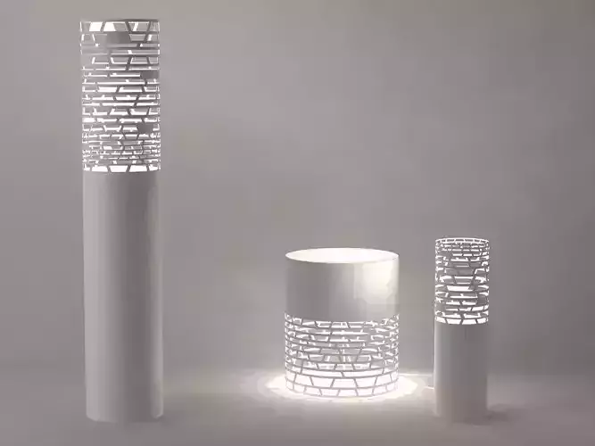 Nest three cylinders and lamp