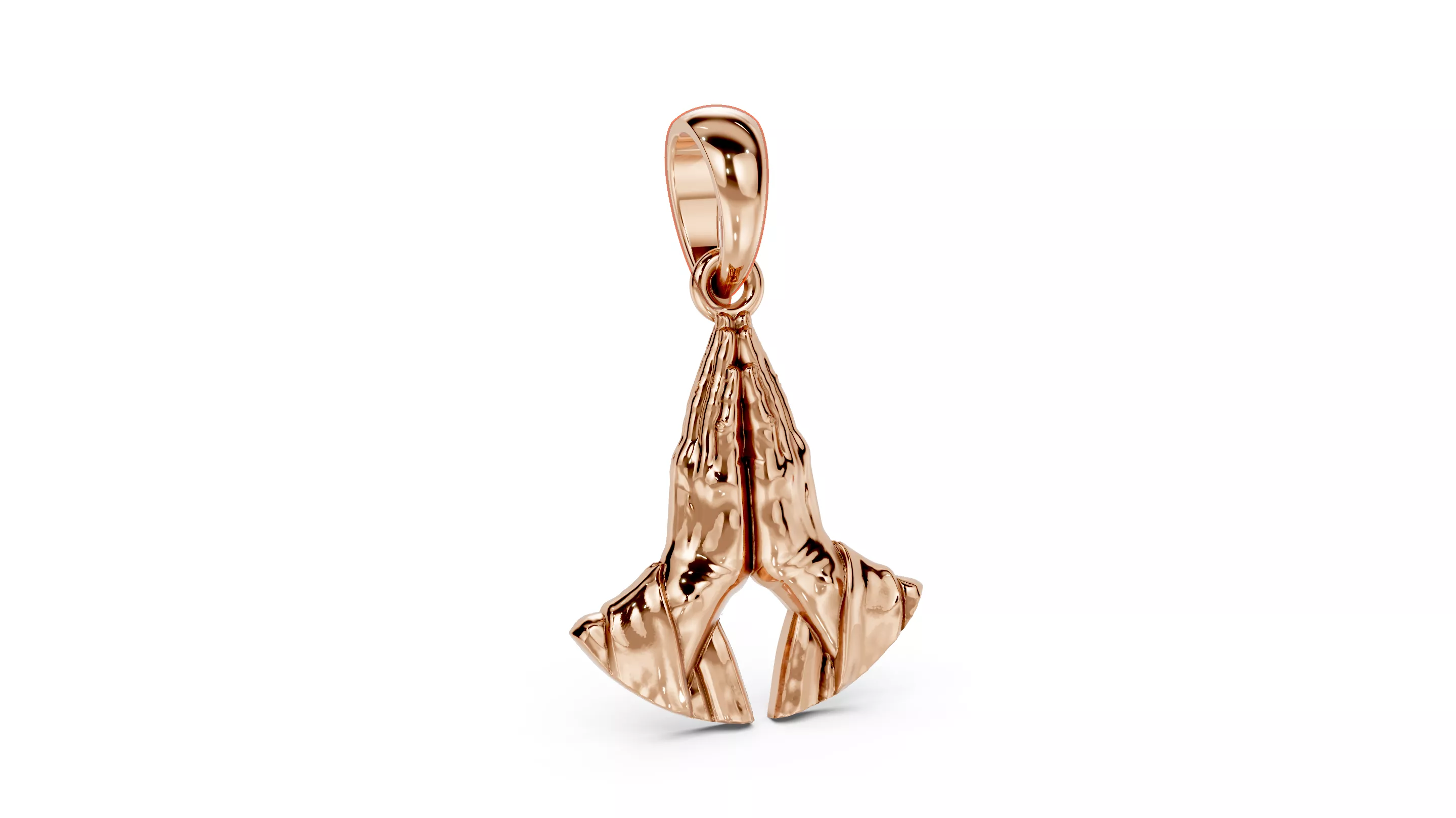 Praying Hands Pendant 3D Model Religious Jewelry 3D print model