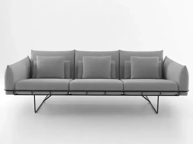 Wireframe sofa 3 seat 3D model