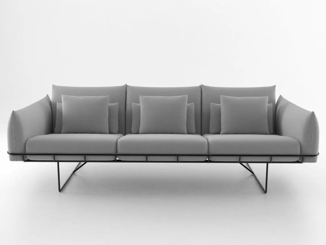 Wireframe sofa 3 seat 3D model_0