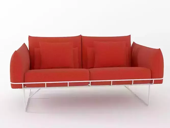 Wireframe sofa 2 seat 3D model