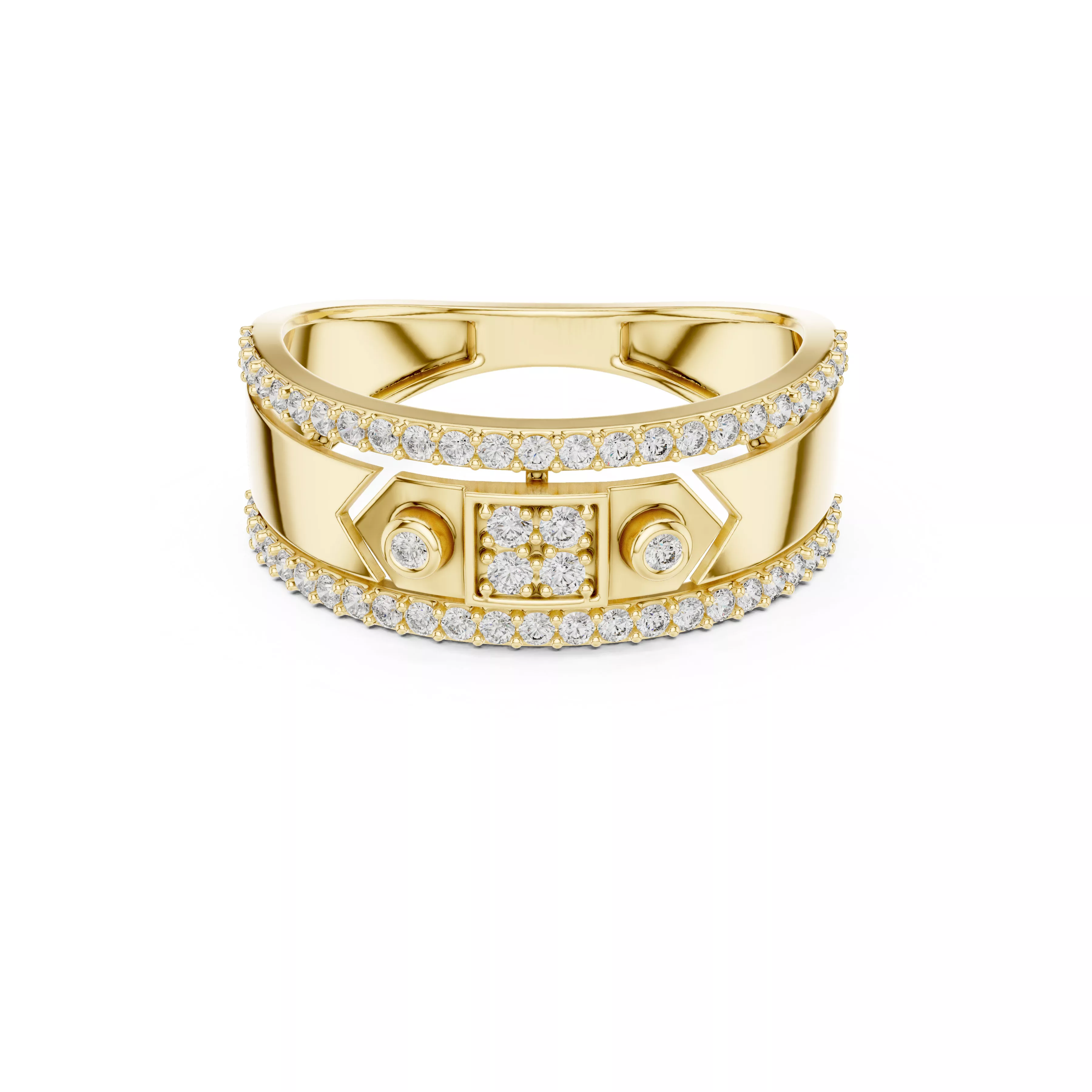 Buy Diamond Ring CAD Engagement Wedding Jewelry STL 3DM R2281 3D print model