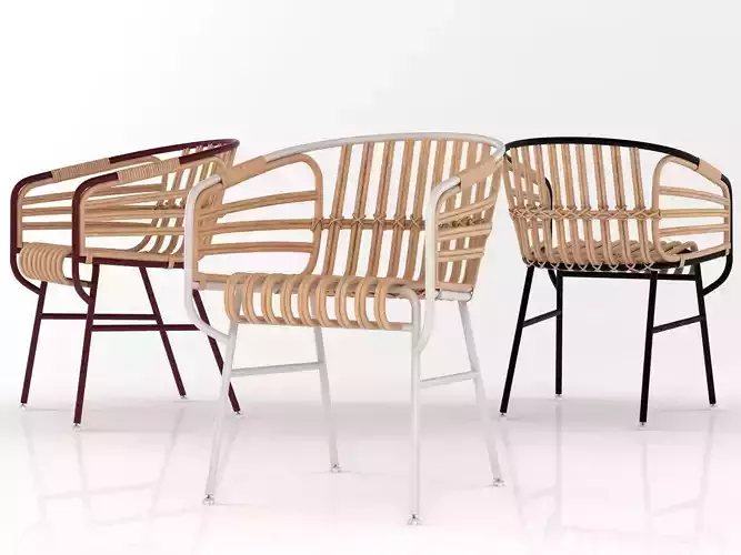 Raphia two rattan chairs