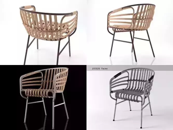 Raphia two rattan chairs