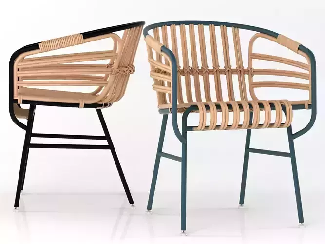 Raphia two rattan chairs