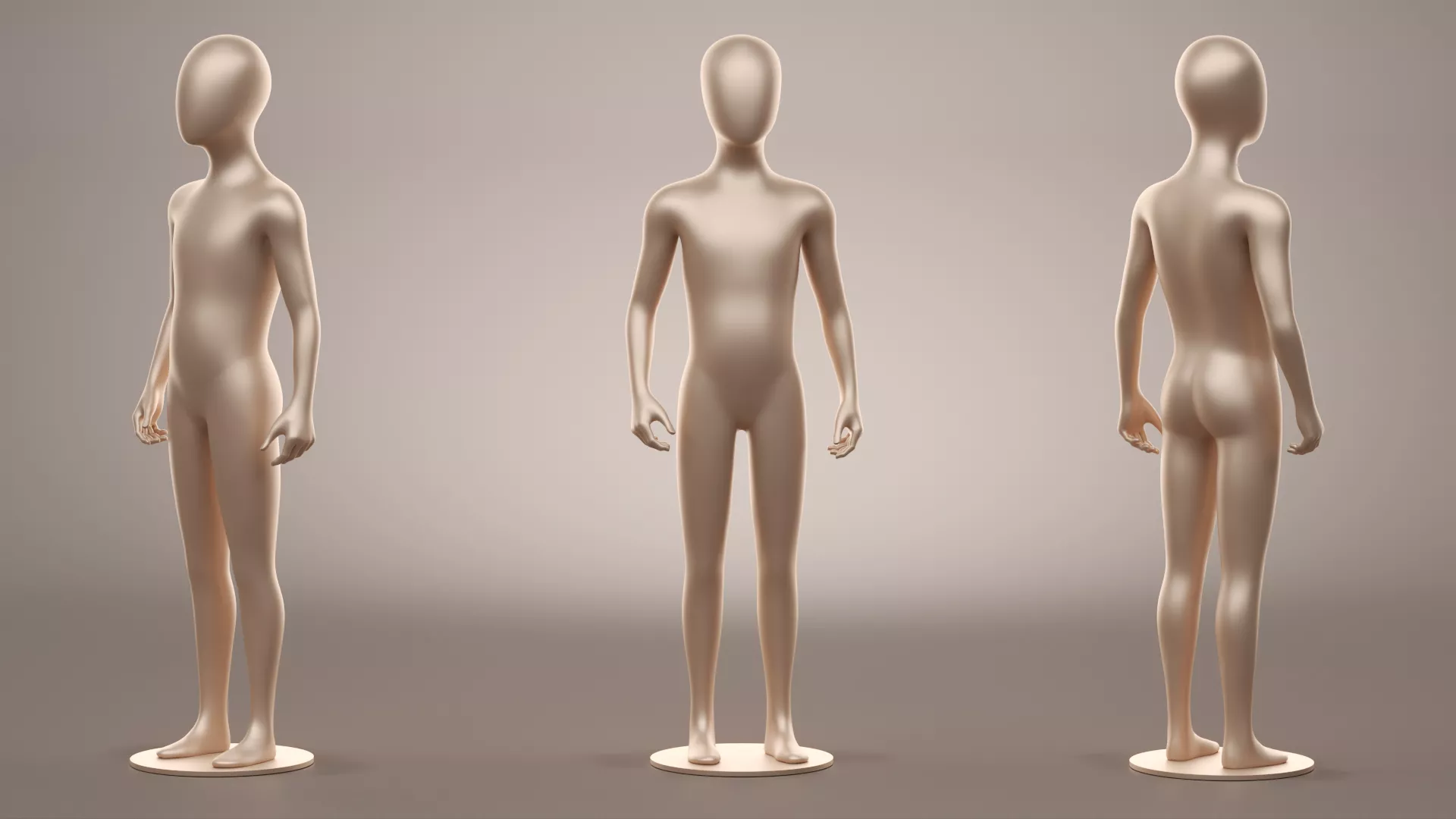 Child Mannequin Standing Pose for 3D Print 3D print model