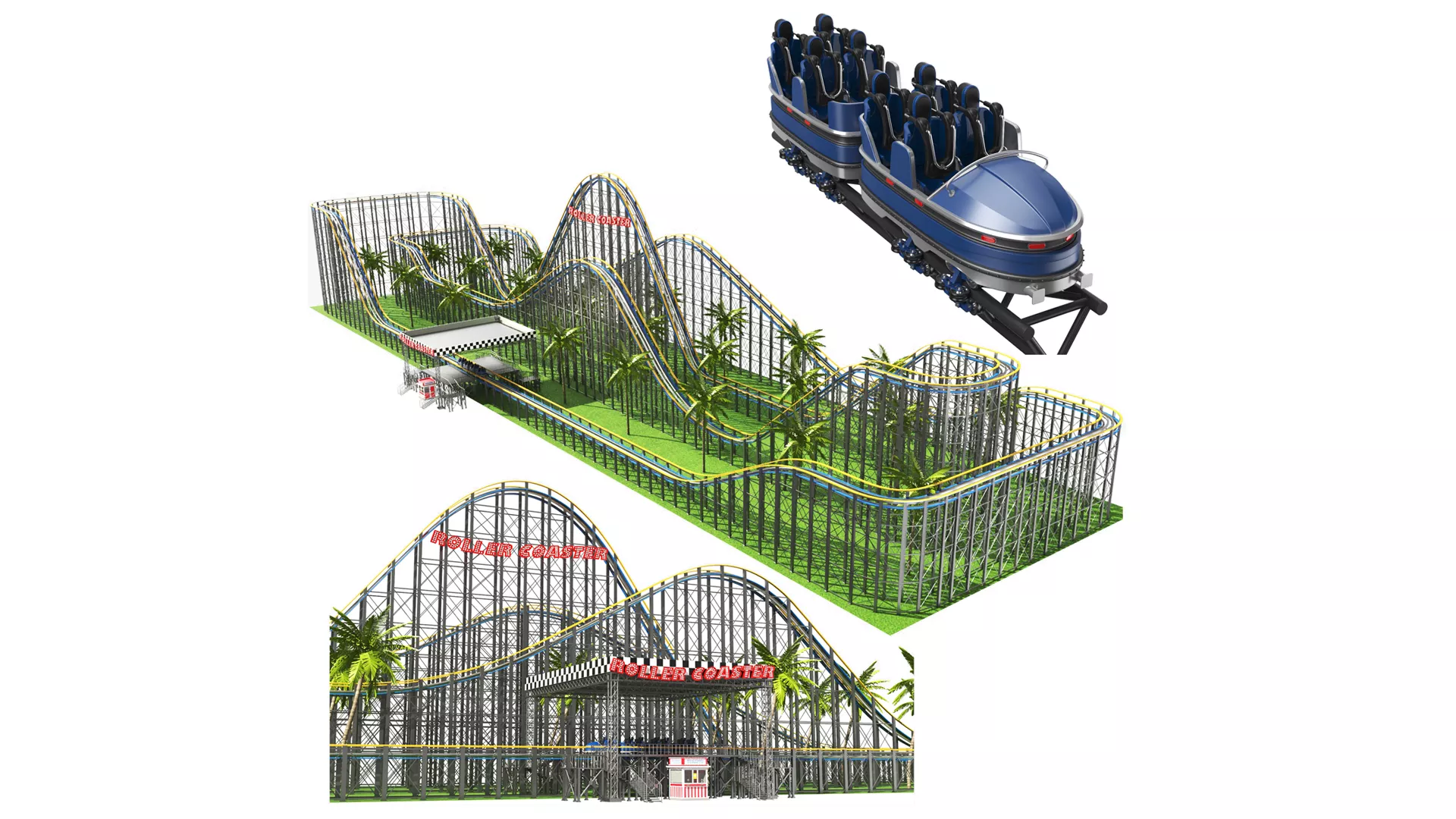 Roller Coaster 3D model
