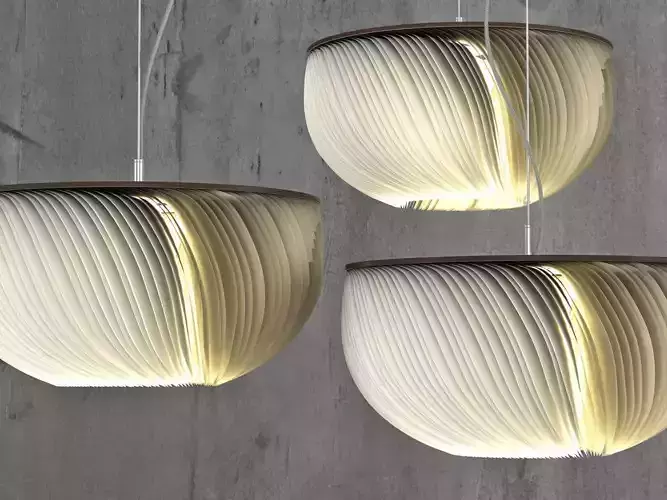 Moonjelly pendant light made of paper 3D model
