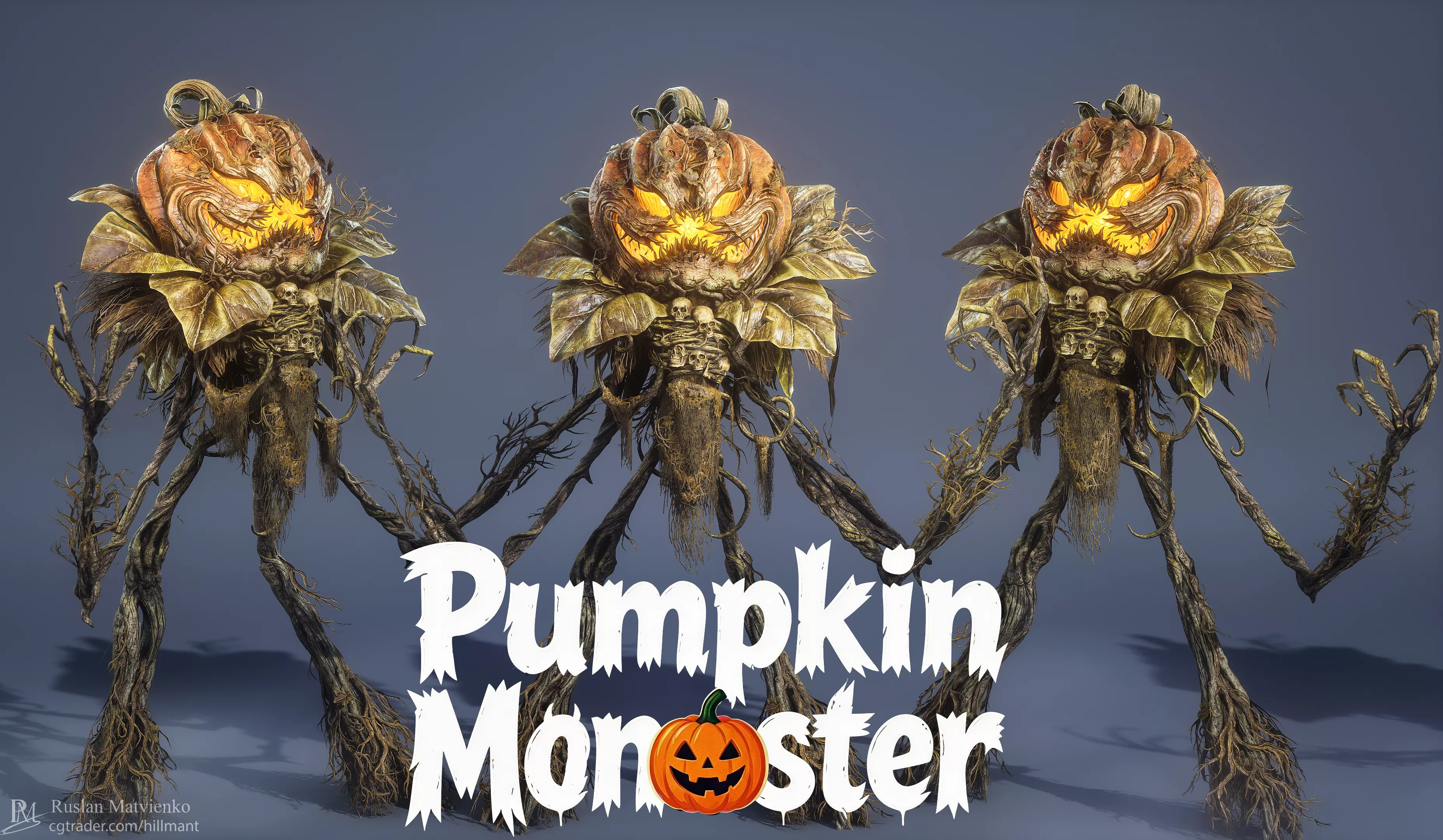 The Pumpkin Monster Low-poly 3D model