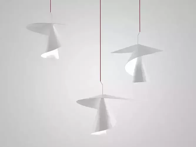 Spiry origami pendant light 3D model