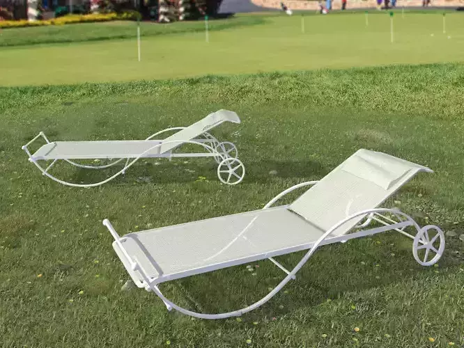 Leandro wrought iron chaise lounge 3D model