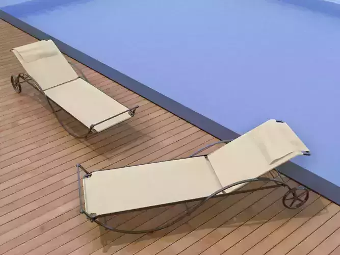 Leandro wrought iron chaise lounge