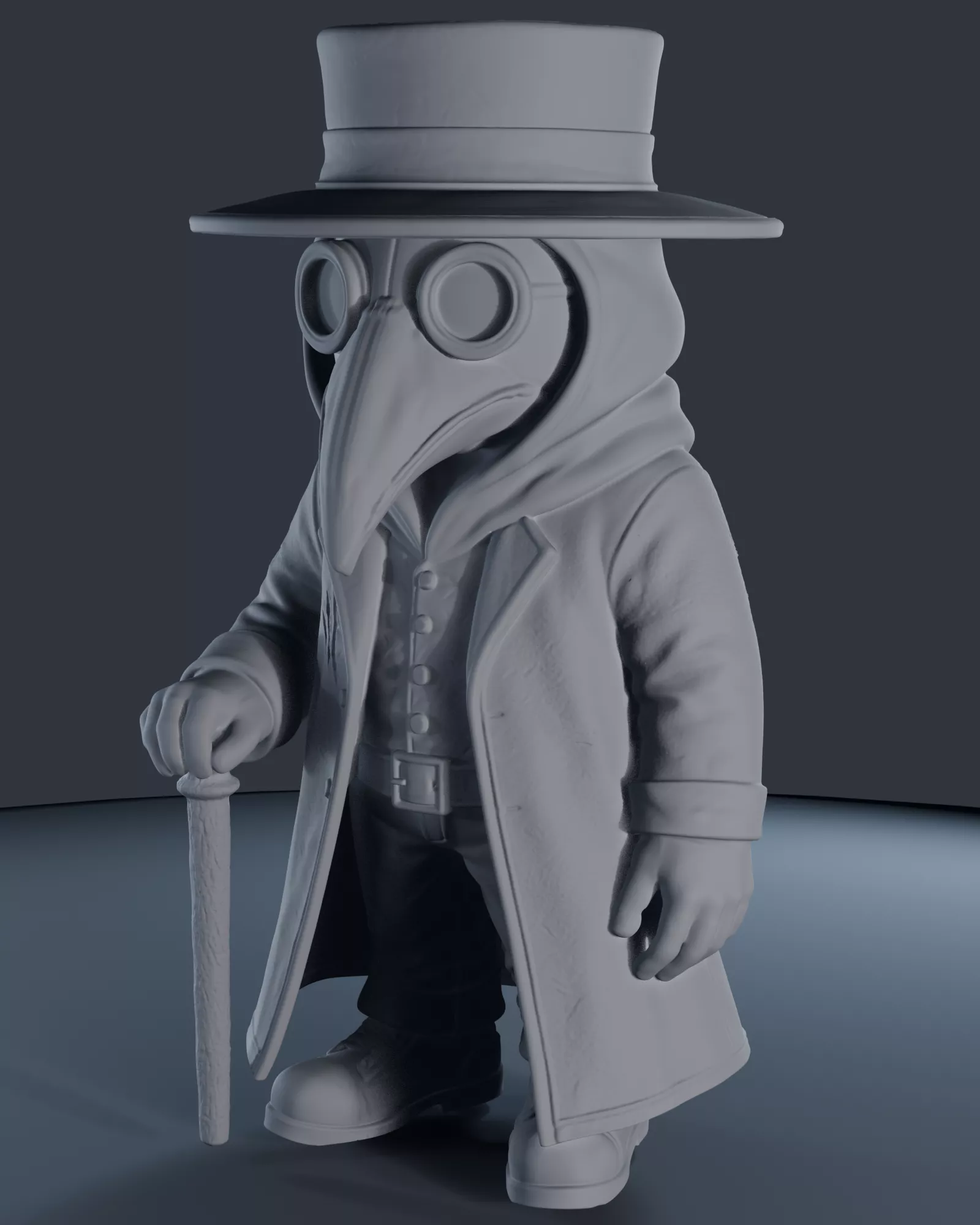 Plague Doctor dark gothic horror statue figure figurine chib 3D print model