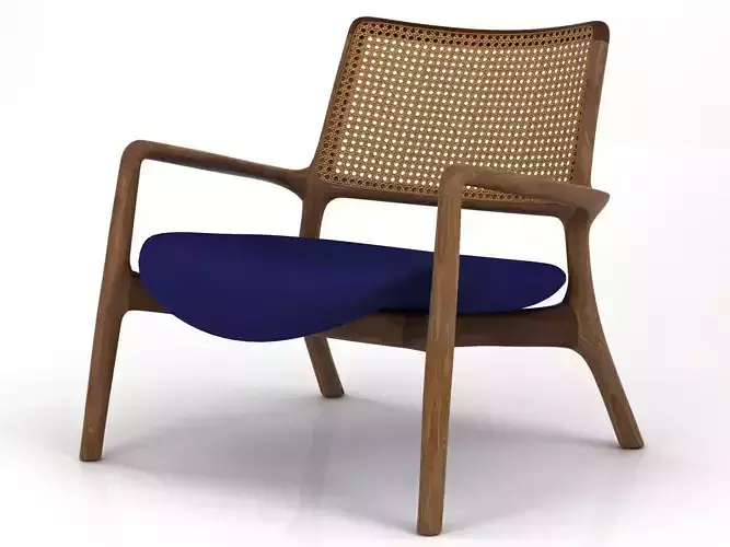 Mad lounge chair with fabric and wooden frame