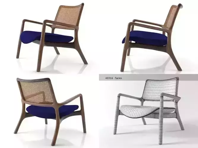 Mad lounge chair with fabric and wooden frame