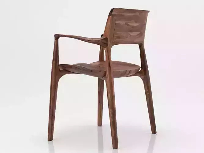 Easy modern walnut dining chair