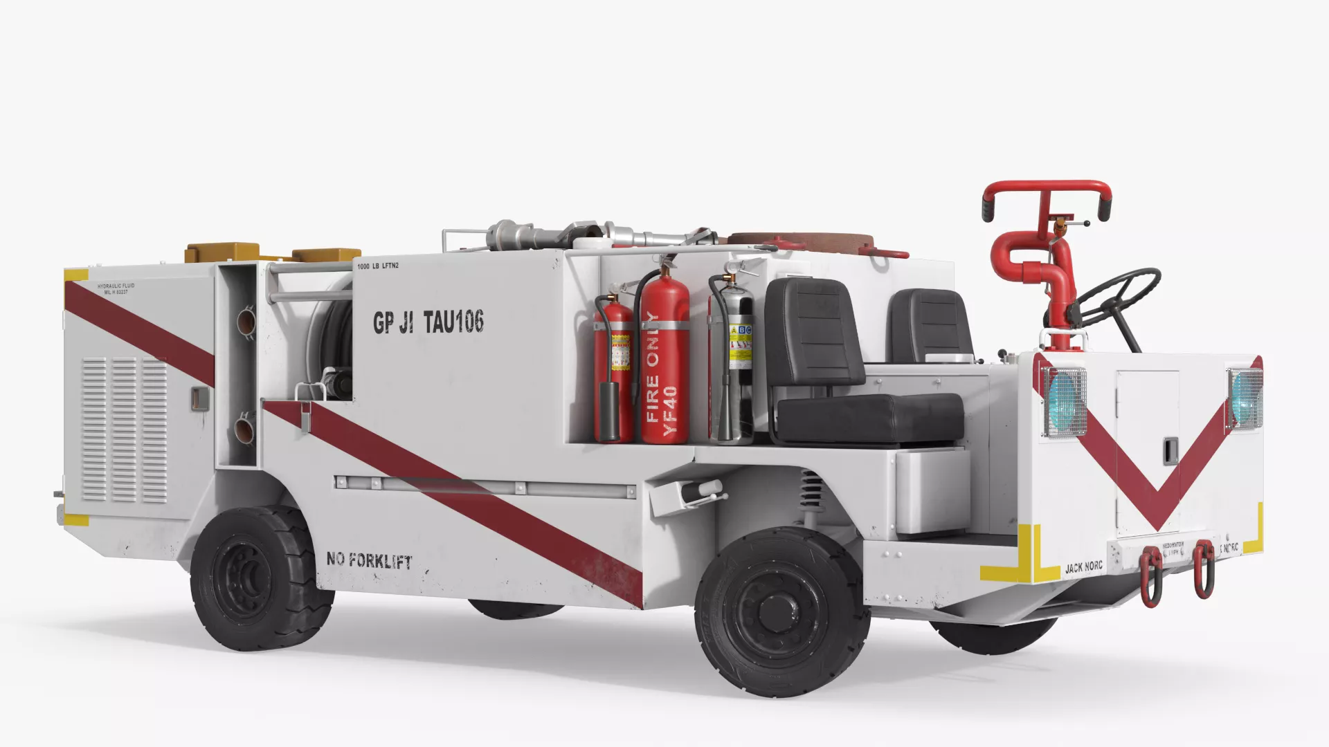 P 25A Aircraft Carrier Fire Truck Rigged 3D model
