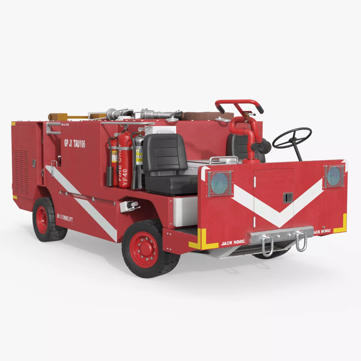 Aircraft Carrier Fire Truck Rigged 3D model