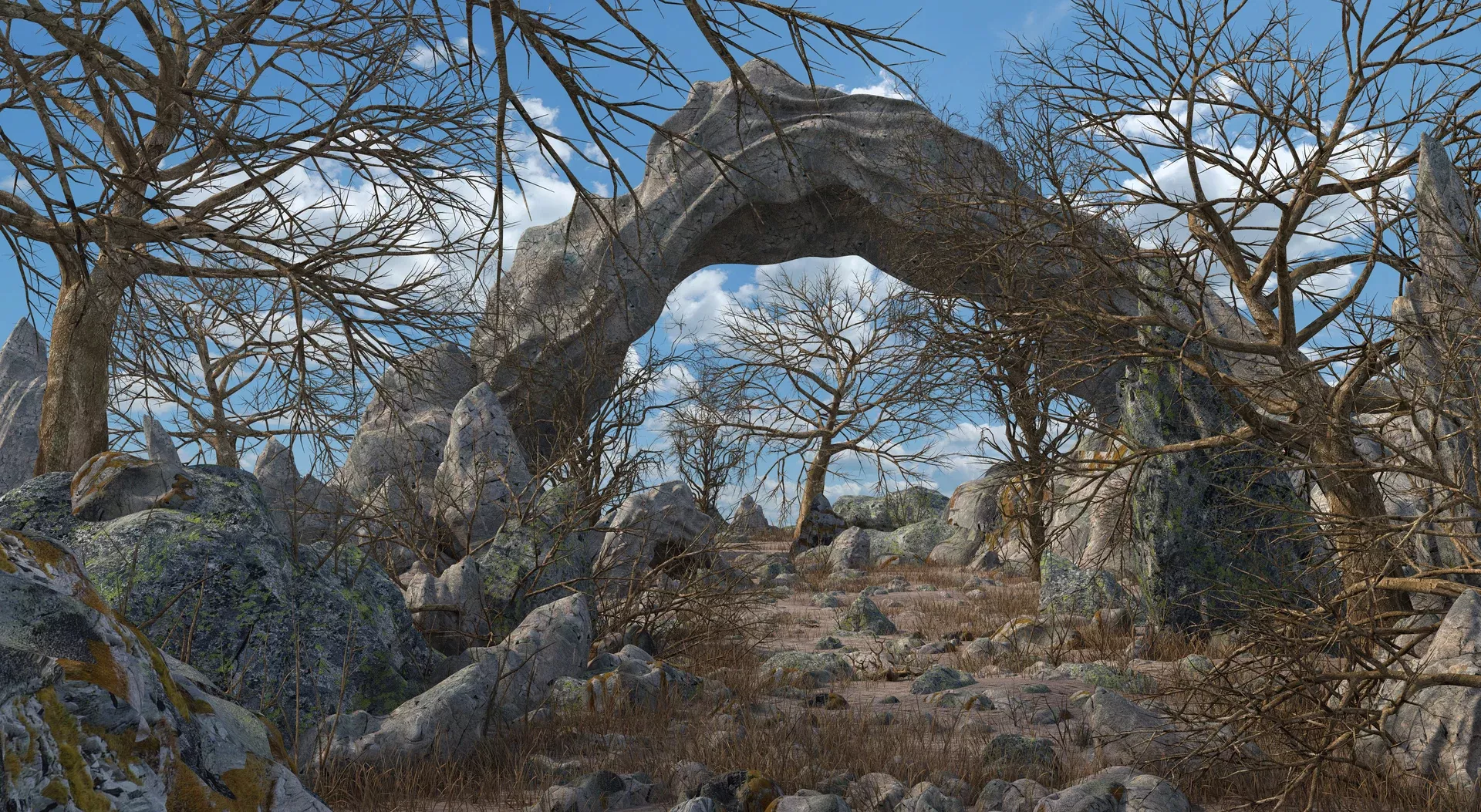 Rock Path Forest 3D model
