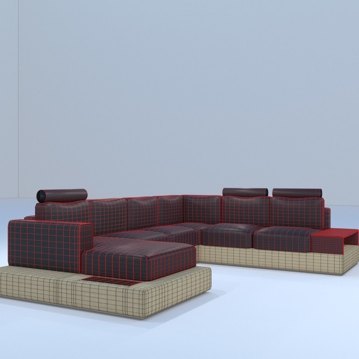 leather sofa 3D model_3