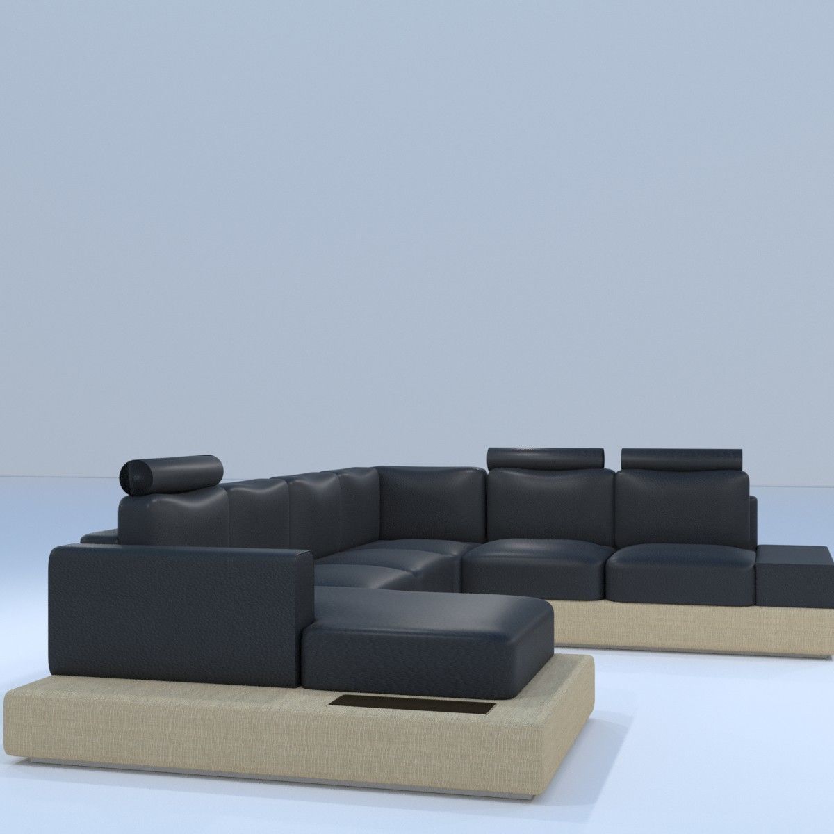leather sofa 3D model_4