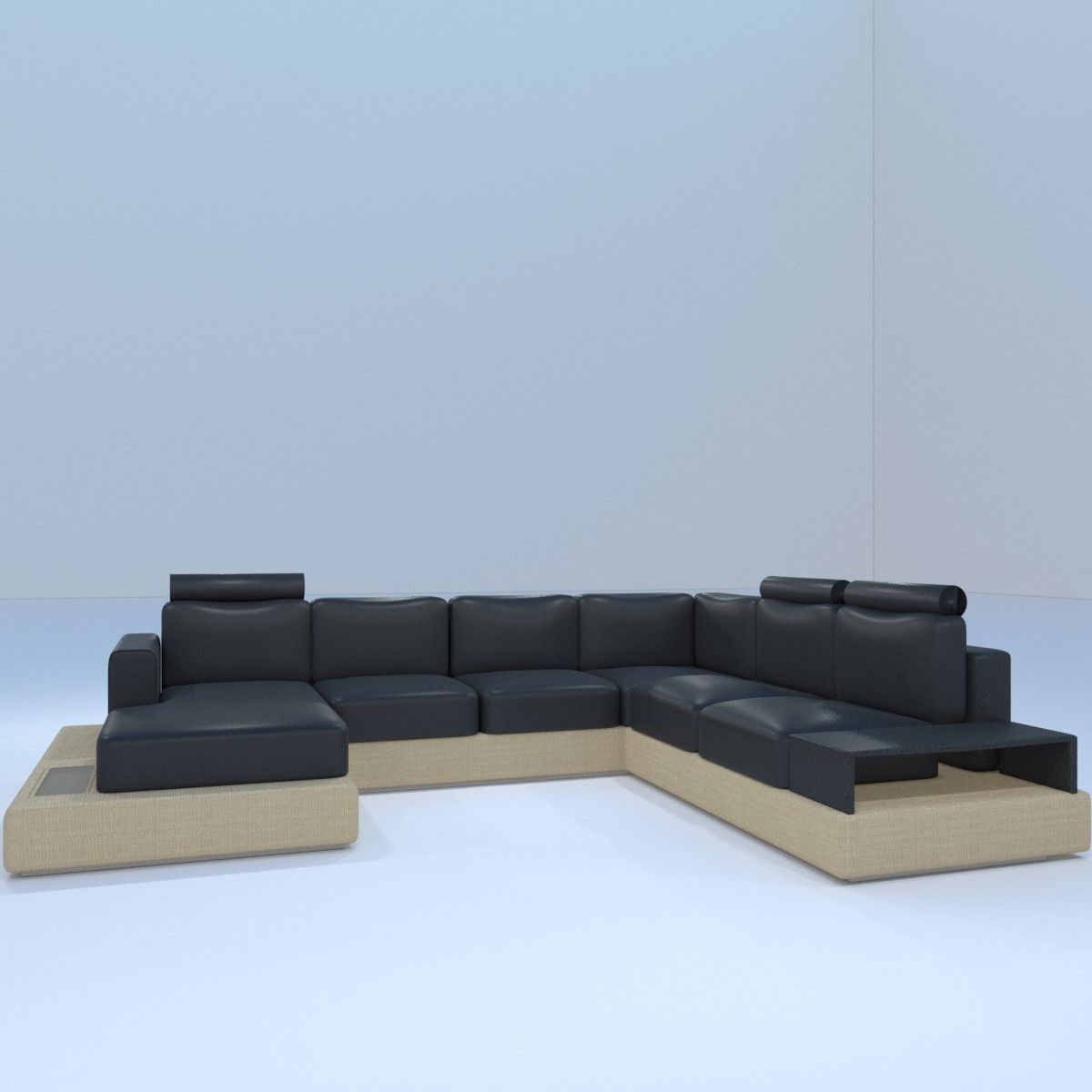 leather sofa 3D model_1