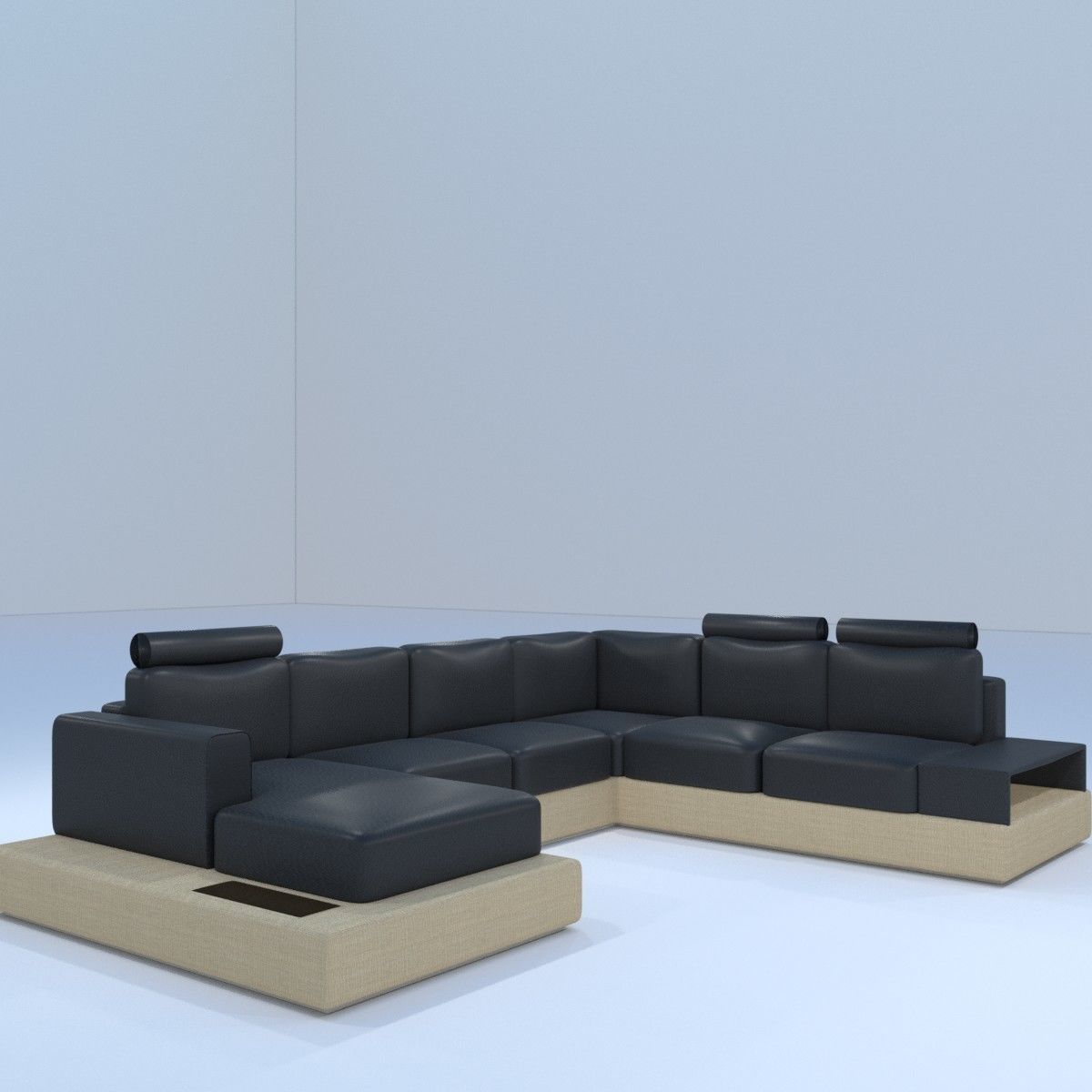 leather sofa 3D model_2