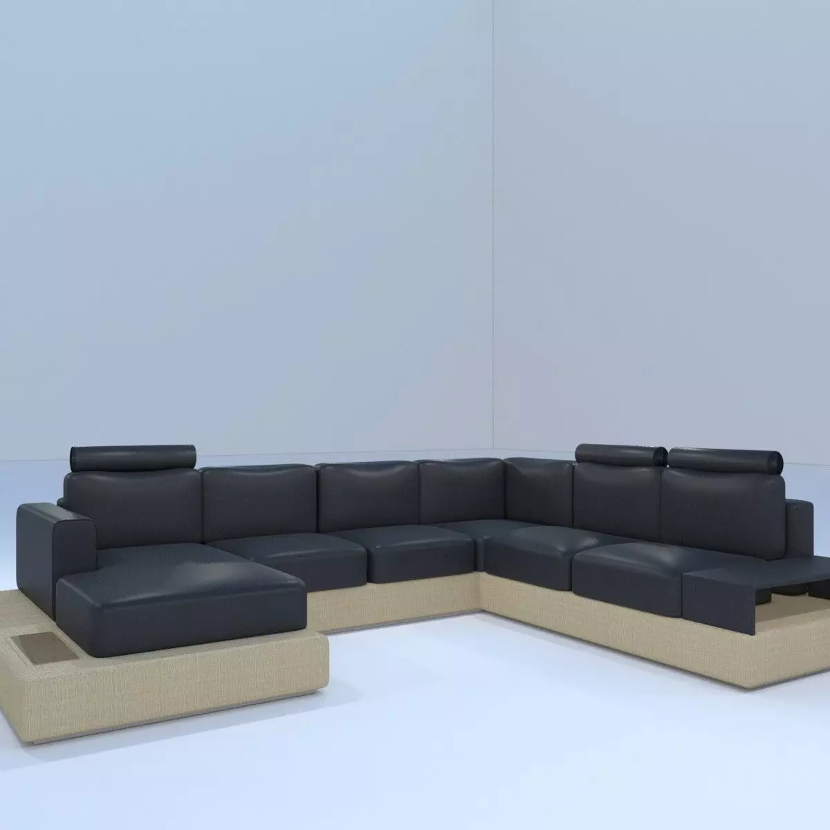 leather sofa 3D model_0