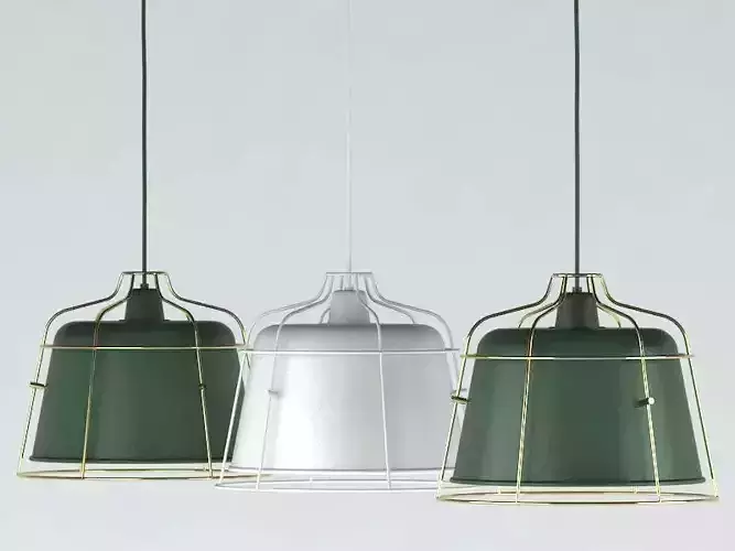 Bars cage pendant light 3D model